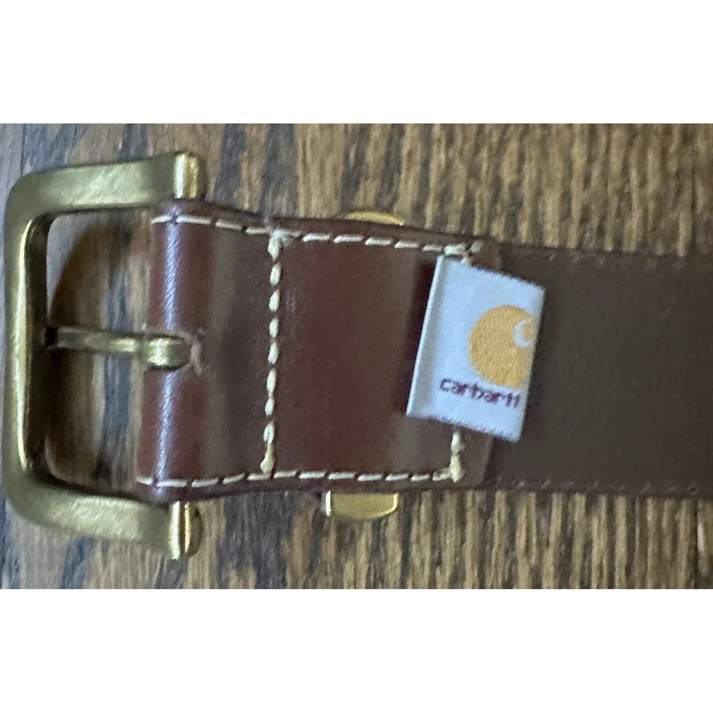 Carhartt Boys 2200 Genuine Leather Belt Brown Size 24 Outdoor Work Classic